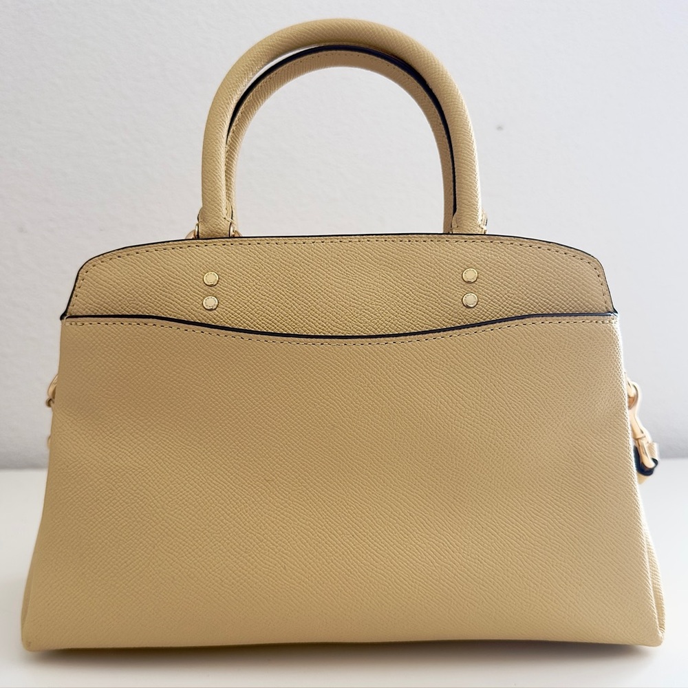 Coach Mini Lillie Carryall Shoulder Bag Crossgrain Leather Vanilla Cream Yellow - Picture 3 of 12